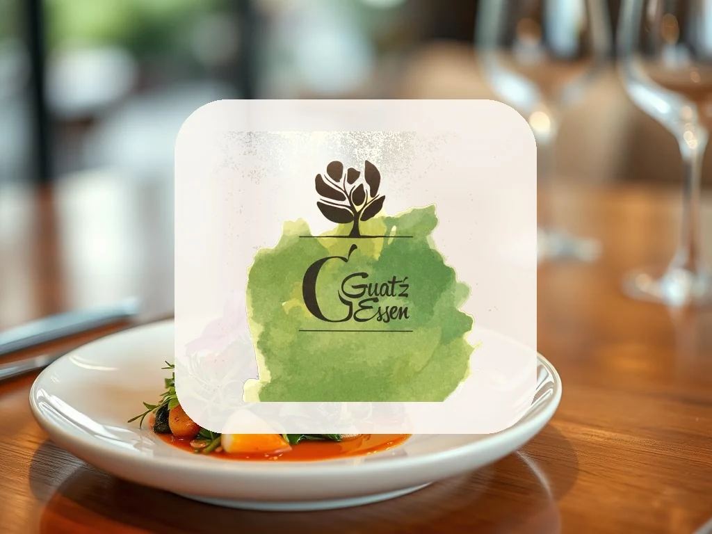 Logo Guat'zEssen vor veganem Fine-Dining-Teller